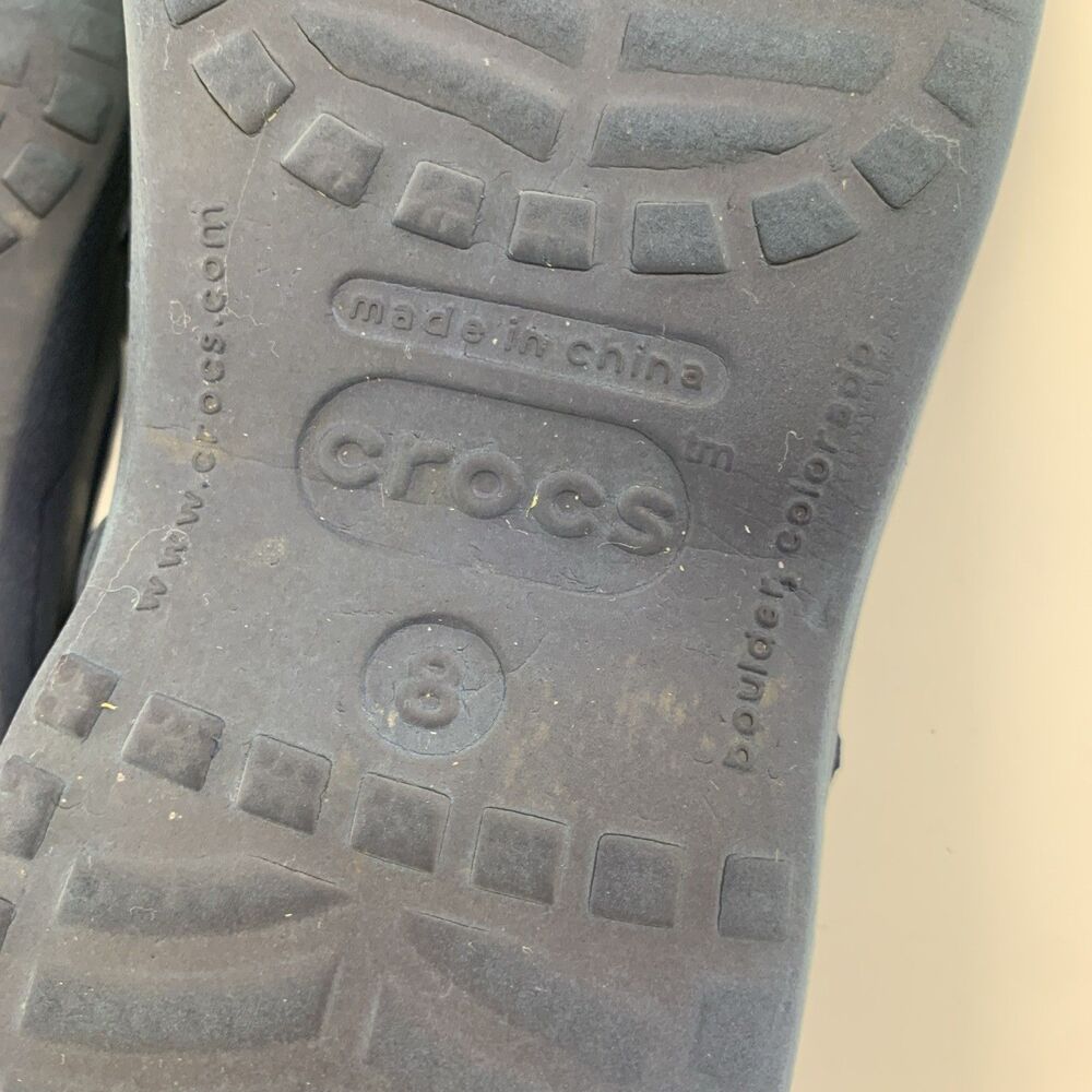 Crocs Shayna Mary Jane Slingback Navy Blue Round Toe Comfort Clog Slip Womens 8 - Picture 15 of 15